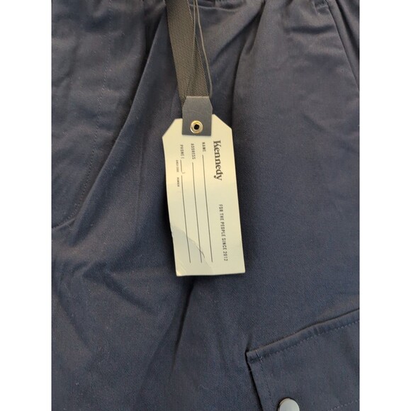 Kennedy Denim Co Belted Cargo Pants Drawstring Ankles Navy Blue NWT Size Large - Picture 3 of 15